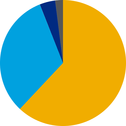 理系 62%, 文系 32%, その他 4%, 工業系 2%